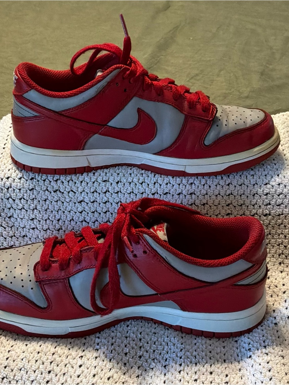 Nike Kids Red and Gray Low-Top Sneakers